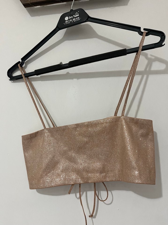 Bej Deri Kemerli Mini Büstiyer - Görsel 2