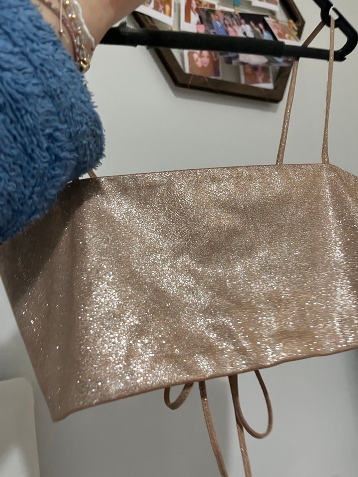 Bej Deri Kemerli Mini Büstiyer - Görsel 4