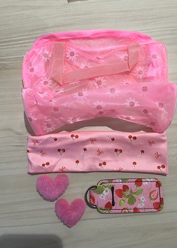 Pembe Dantel Detaylı Kız Aksesuar Seti - Görsel 2