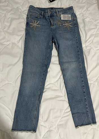 Liu Jo Taş İşlemeli Mavi Kadın Jean Pantolon - Görsel 2