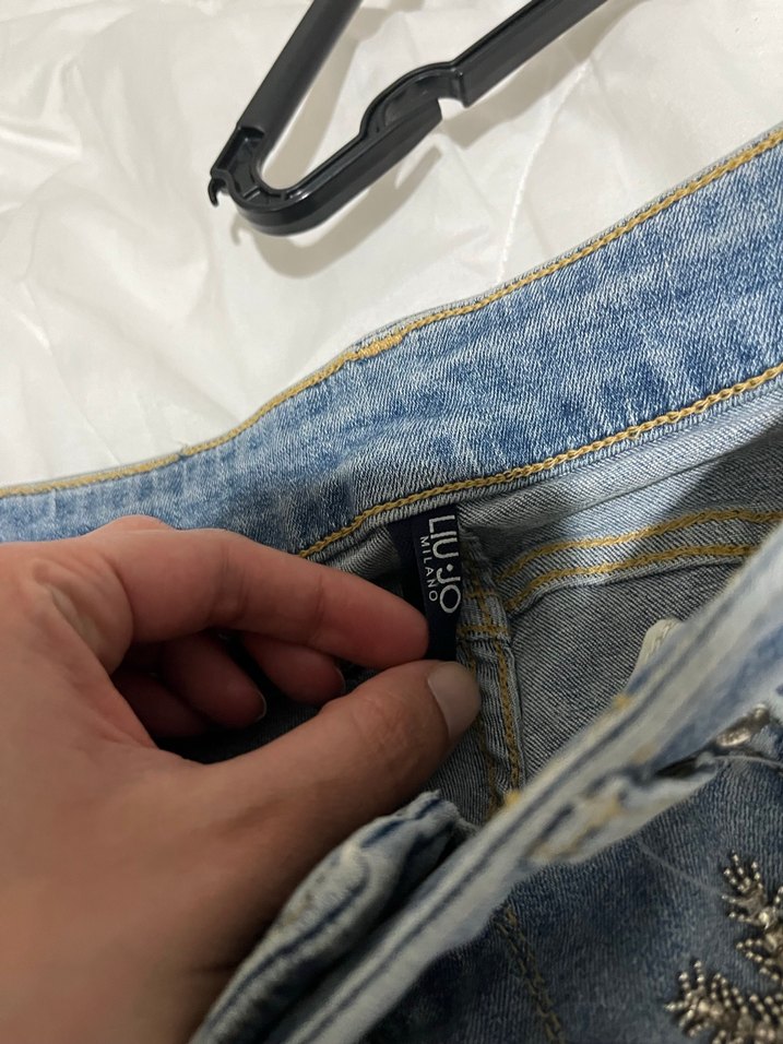 Liu Jo Taş İşlemeli Mavi Kadın Jean Pantolon - Görsel 5