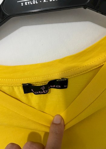 Sarı Kısa Kollu Basic Tişört - Görsel 3