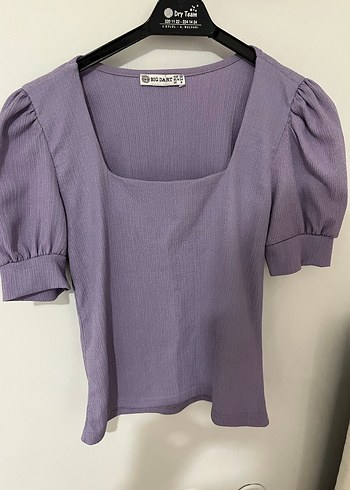 Gri Kısa Kollu Kare Yaka Bluz - Görsel 2