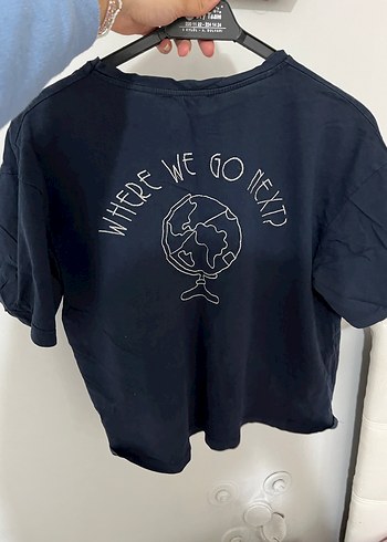 Siyah Keten Kadın Tişört - Görsel 3