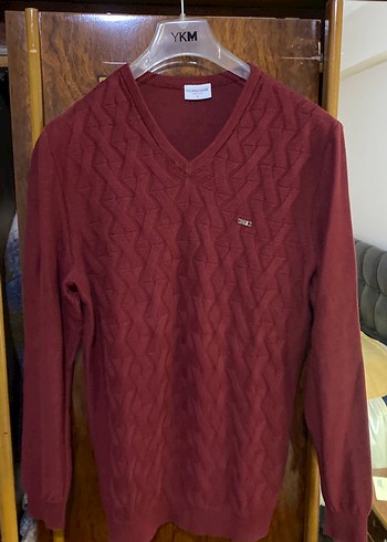 Us Polo Assn Bordo V Yaka Erkek Triko Kazak - Görsel 2