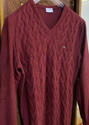 Us Polo Assn Bordo V Yaka Erkek Triko Kazak - Görsel 6