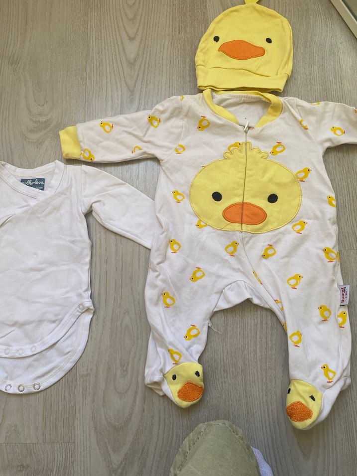 Bebek Erkek Çok Renkli Pamuklu Tulum ve Şapka - Görsel 4