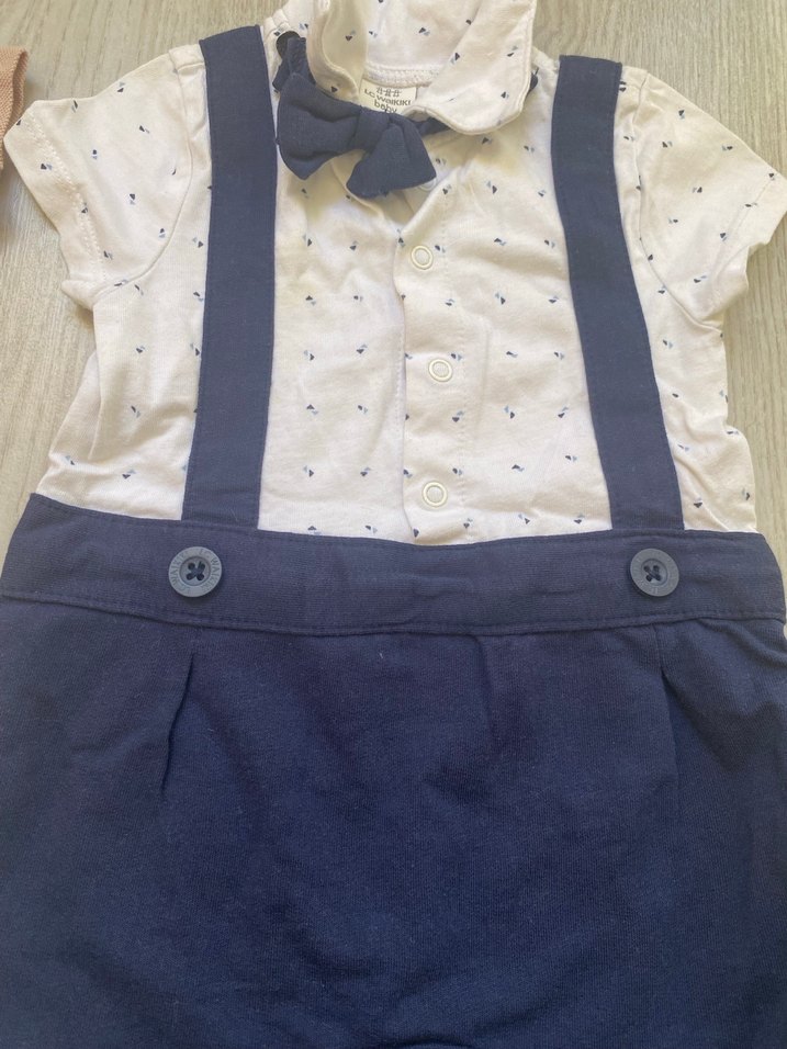 Erkek Bebek Kısa Kollu Pamuklu Tulum Seti - Görsel 2