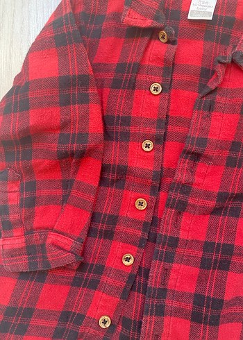 Uzun Kollu Kırmızı Erkek Çocuk Gömlek - Görsel 3