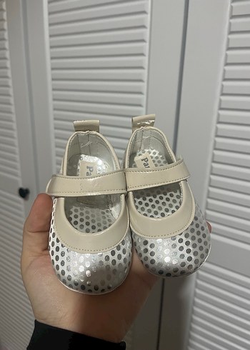 Kız Çocuk Gri Puantiyeli Beyaz Babet - Görsel 2