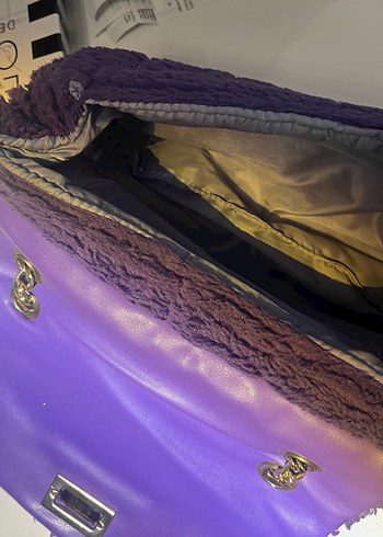 Mor Peluş Kadın Çanta - Görsel 3