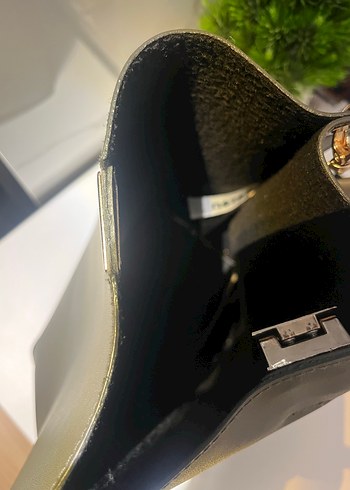 Gri Deri Kadın El Çantası - Görsel 4