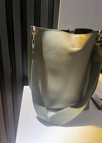 Gri Deri Kadın El Çantası - Görsel 3