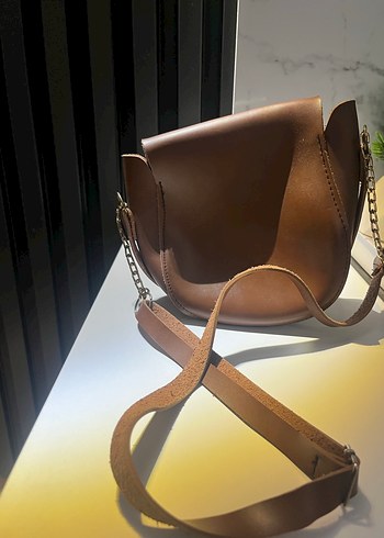 Kahverengi Deri Kadın Çanta - Görsel 2