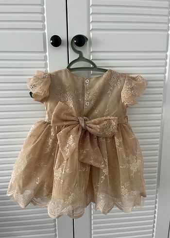 Bej Dantelli Kız Çocuk Elbisesi - Görsel 2