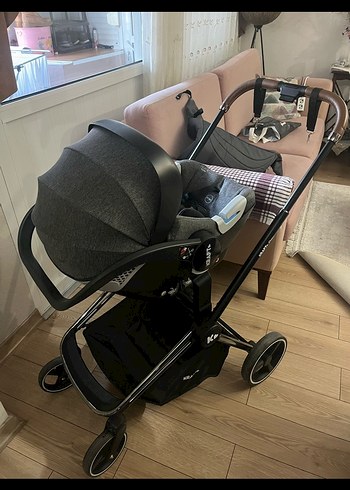 KRAFT Gri Bebek Arabası ve Oto Koltuğu - Görsel 2