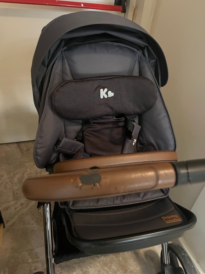KRAFT Gri Bebek Arabası ve Oto Koltuğu - Görsel 5