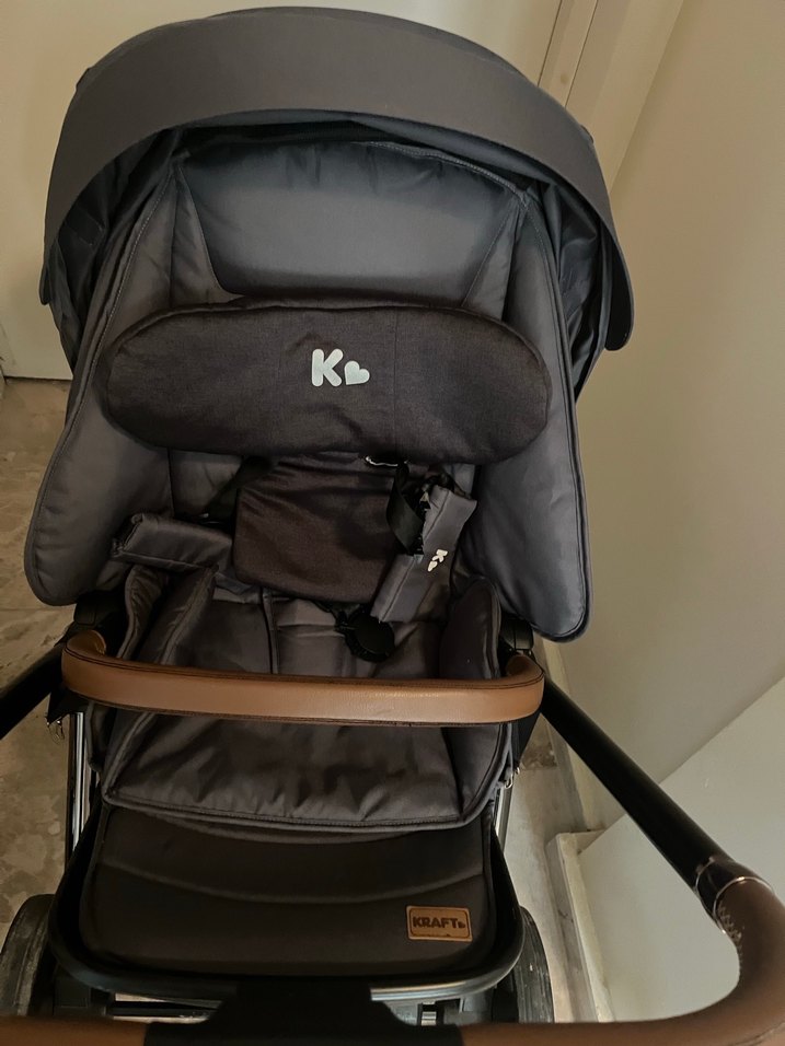 KRAFT Gri Bebek Arabası ve Oto Koltuğu - Görsel 3