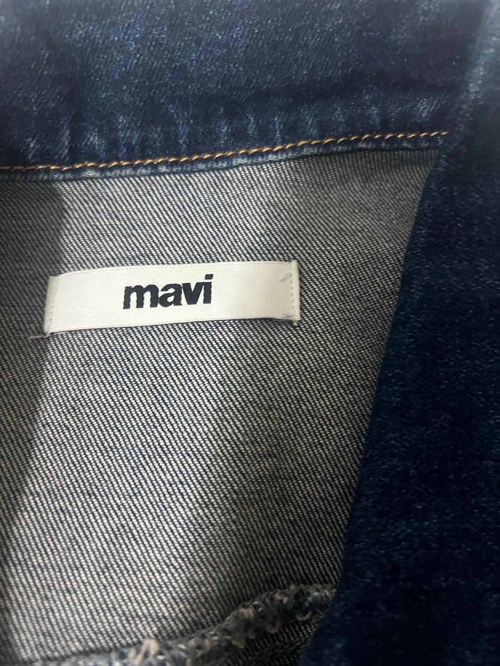 Düğmeli Mavi Kadın Kot Ceket - Görsel 2