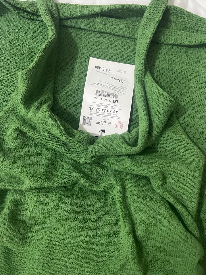 Yeşil V Yakalı Uzun İnce Elbise - Görsel 5