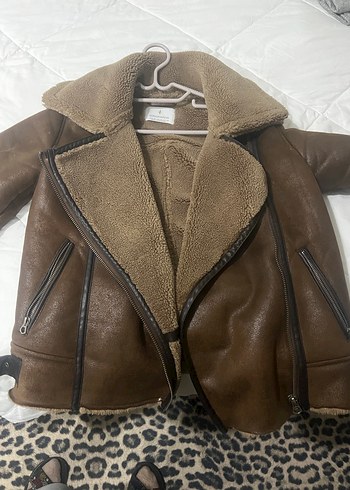 Kahverengi Kürklü Deri Kadın Ceket - Görsel 2