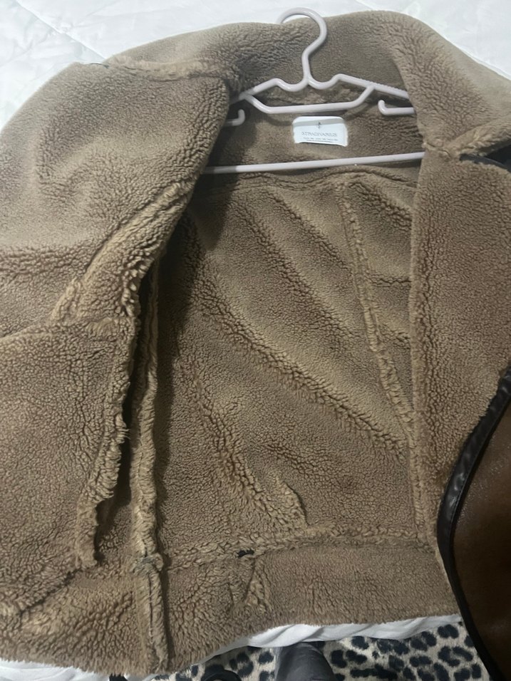 Kahverengi Kürklü Deri Kadın Ceket - Görsel 4