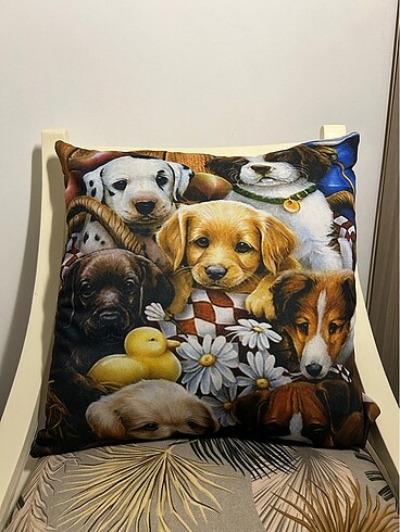Köpekli Kırlent Kılıfı