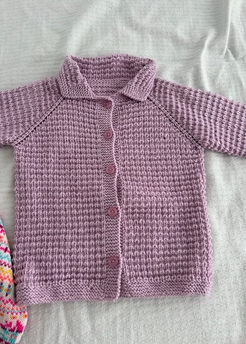 Kız Çocuk Mor Örgü Hırka