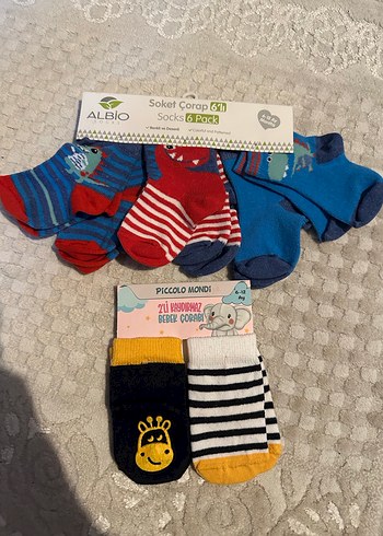 8 li Erkek Bebek Çorabı Renkli Desenli - Görsel 2