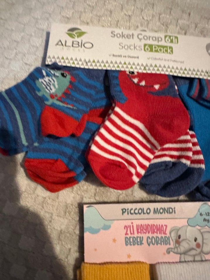 8 li Erkek Bebek Çorabı Renkli Desenli - Görsel 3