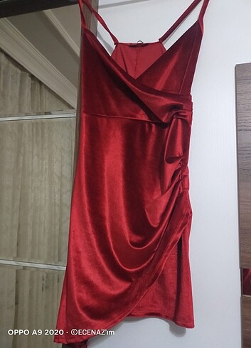 Diğer S-M drapeli kadife elbise