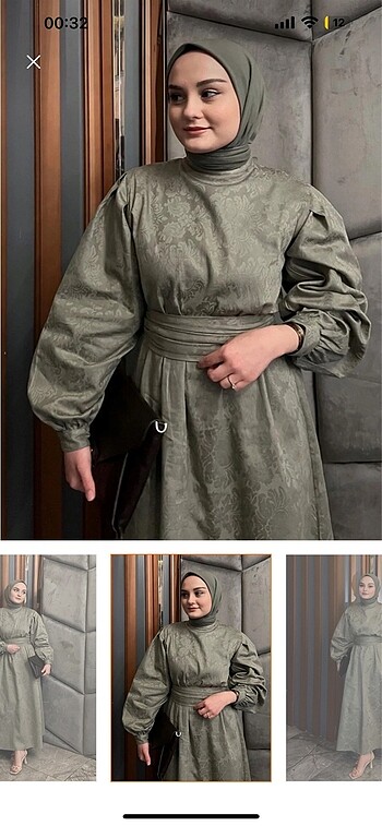 Diğer Ceylan otantik yeşil jakar abiye elbise