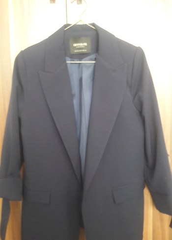 Armalife Lacivert Midi Kadın Blazer Ceket