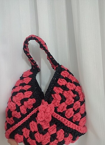 Zara Tatlı pembe örgü çanta 