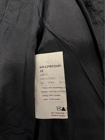 38 Beden siyah Renk Fabrika kadın ceket