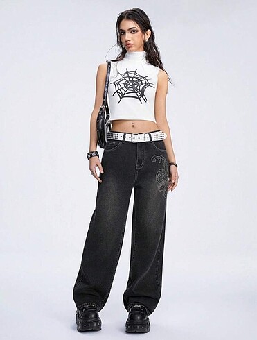 Diğer Y2k Grunge Punk Baggy Oversize Pantolon
