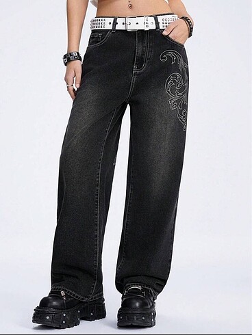 xxl Beden siyah Renk Y2k Grunge Punk Baggy Oversize Pantolon