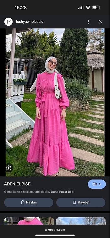 l Beden Fushya marka pembe elbise