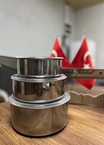 3lü saklama kabı Çelik