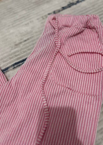 xl Beden pembe Renk Pembe Çizgili pantolon