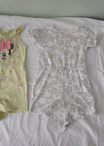 18-24 Ay Beden mavi Renk Kız Çocuk Mavi Düğmeli Kolsuz Tulum