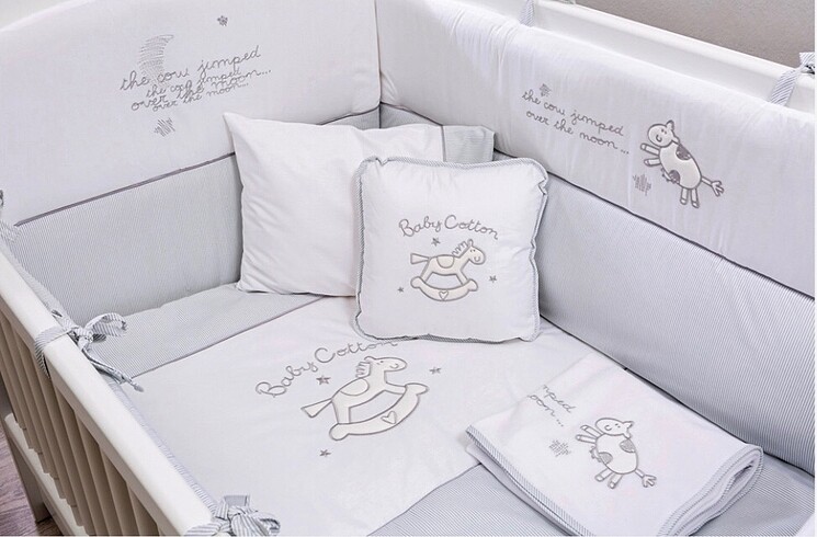 Çiçek Çilek baby cotton uyku seti beşik koruma