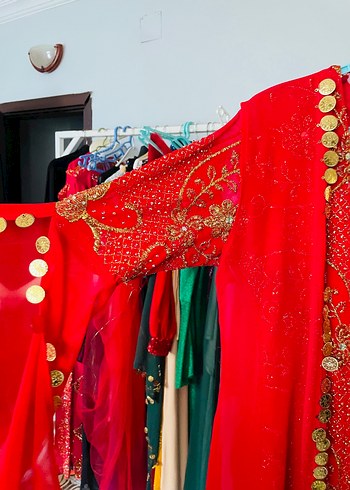 Kırmızı Uzun hint yöresel 38 40 bedene uyumlu - Görsel 2