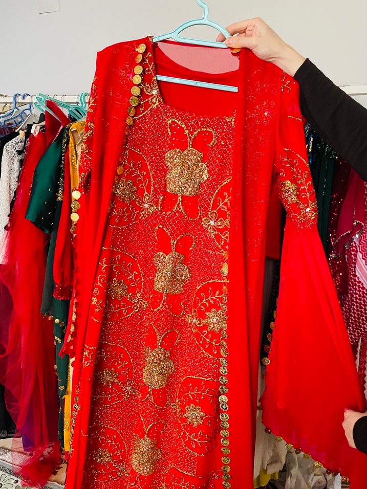 Kırmızı Uzun hint yöresel 38 40 bedene uyumlu - Görsel 3