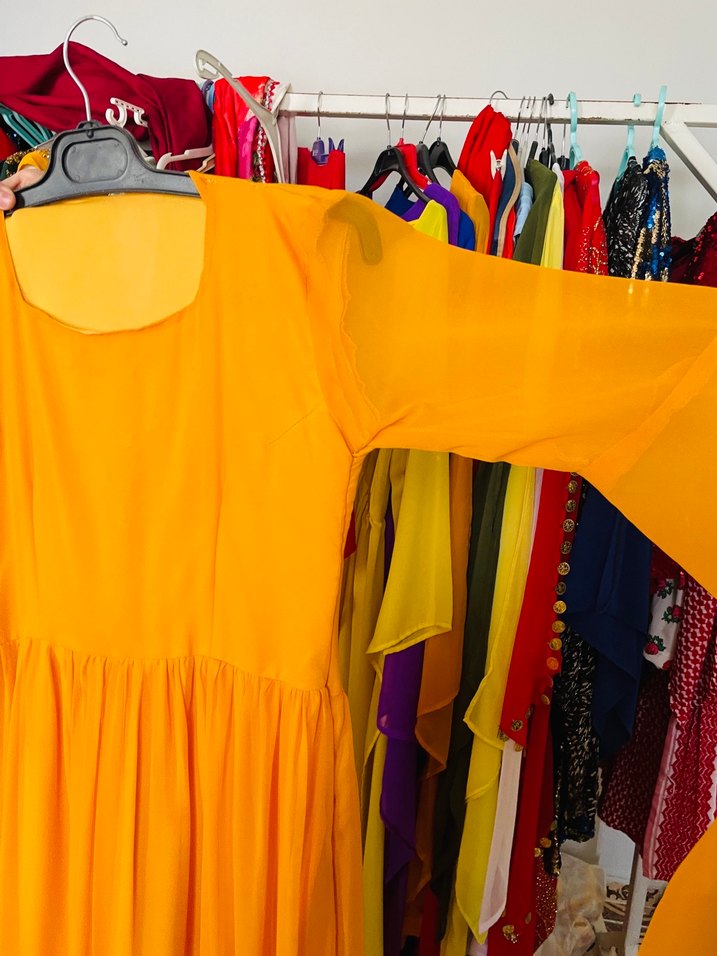 Hardal sarısı pileli  yepyeni botani 40 42 bedene uyumlu - Görsel 2