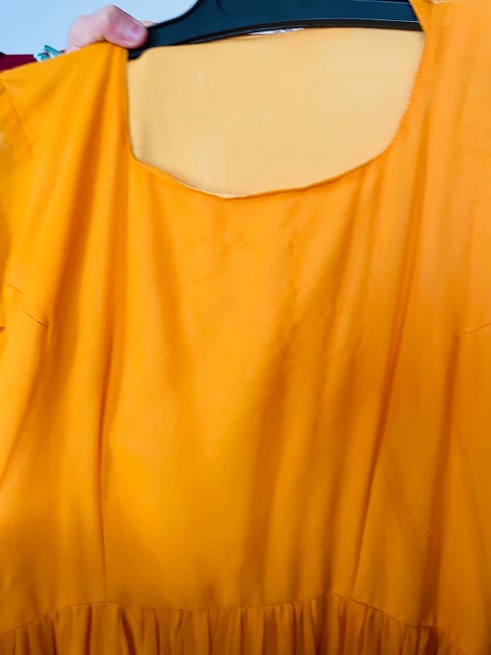 Hardal sarısı pileli  yepyeni botani 40 42 bedene uyumlu - Görsel 3