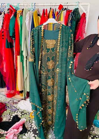 Uzun hint Kadın Hint Elbisesi 38 40 bedene uyumlu - Görsel 5