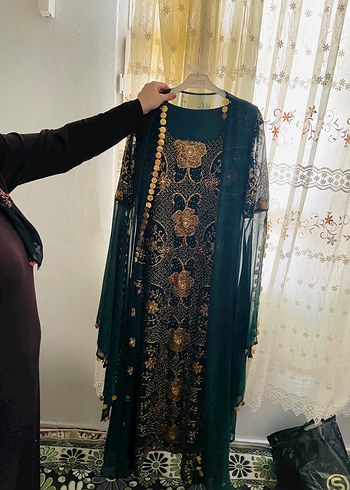 Uzun hint Kadın Hint Elbisesi 38 40 bedene uyumlu - Görsel 4