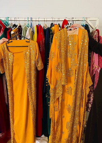 Uzun Sarı Bohem Drapeli Kadın Hint yöresel - Görsel 3