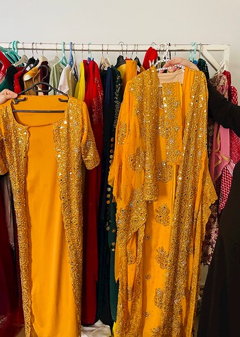 Uzun Sarı Bohem Drapeli Kadın Hint yöresel - Görsel 2